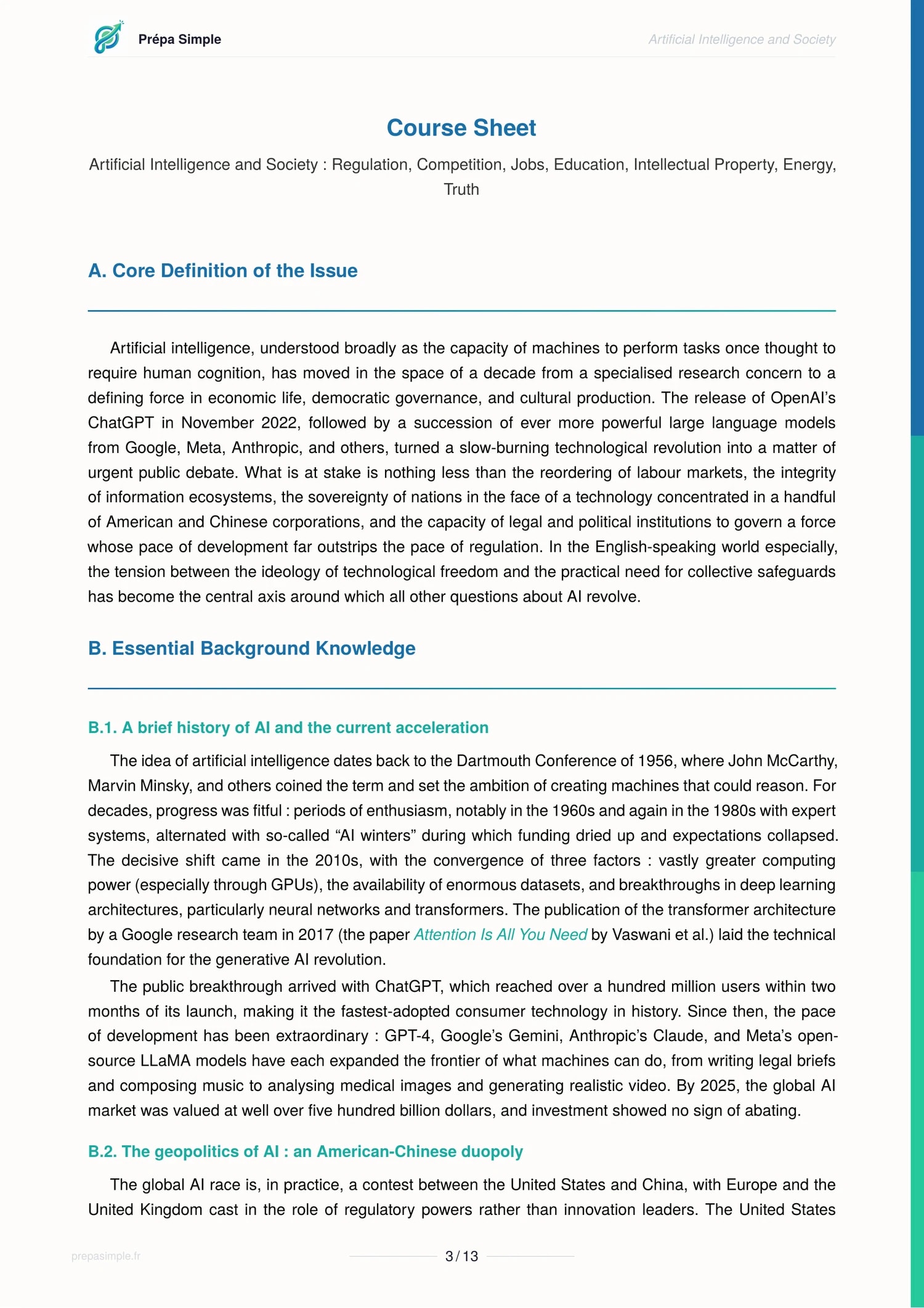 Artificial intelligence - Anglais