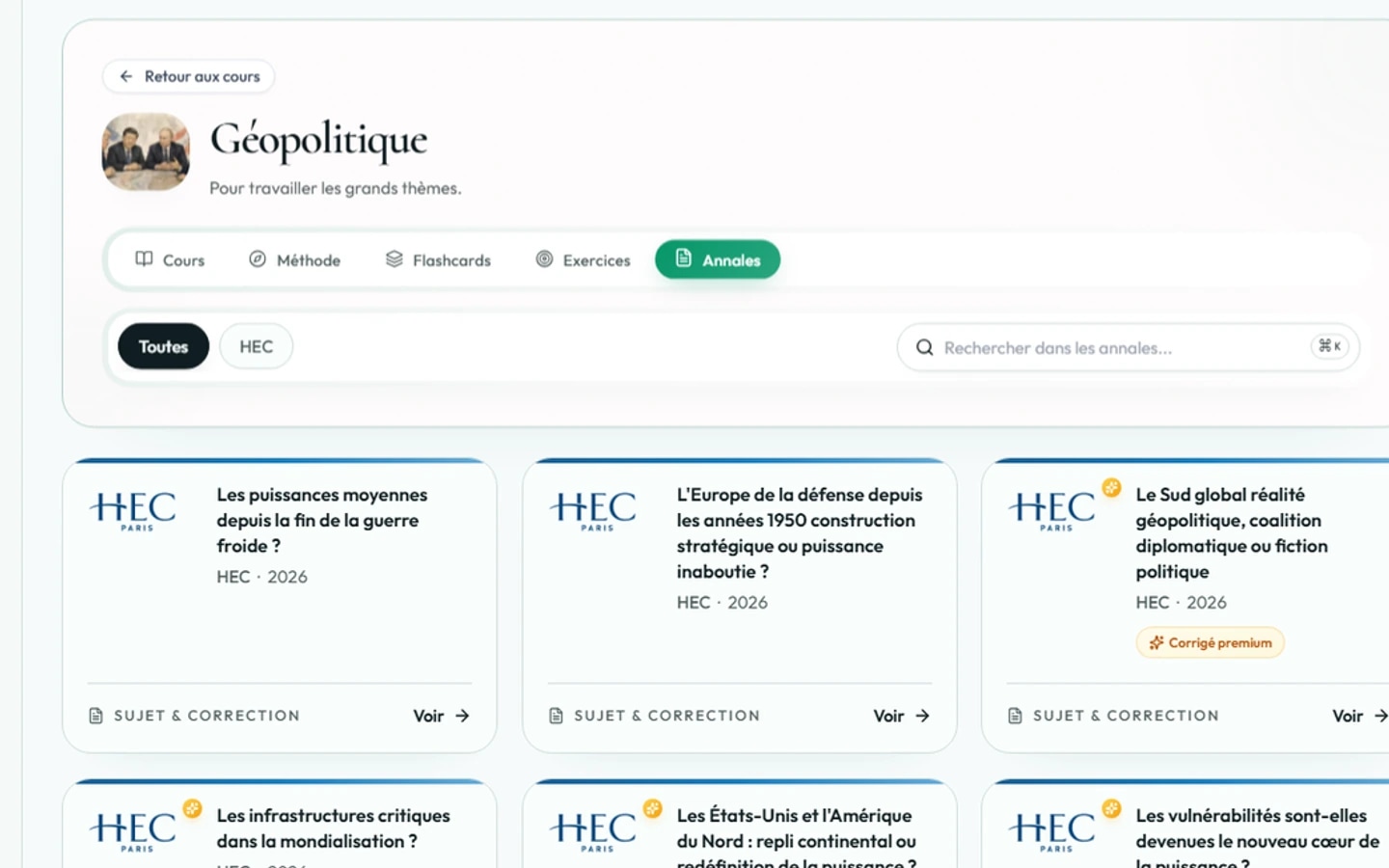 Annales de géopolitique - Géopolitique